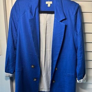 Blue Women's Linen Blazer